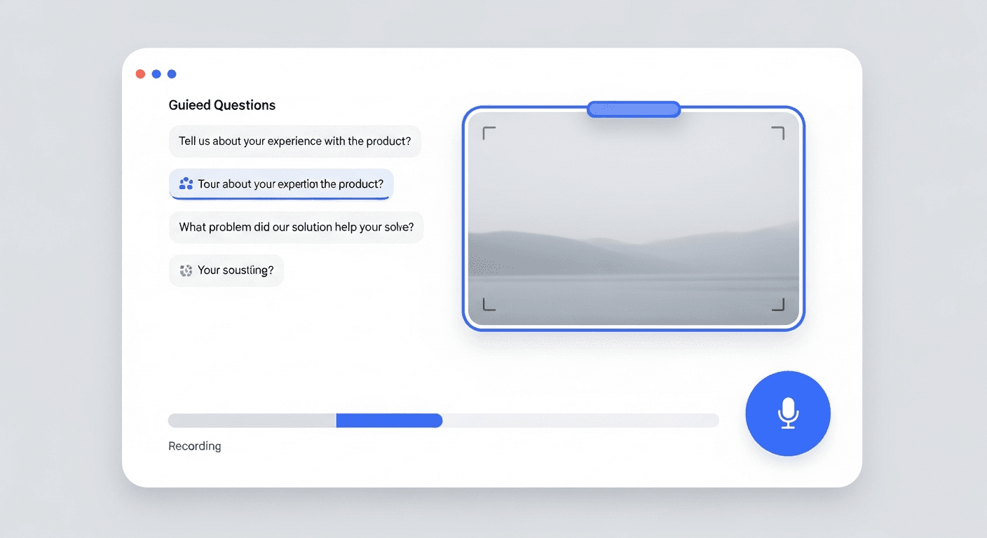 Prooflet video testimonial collection interface