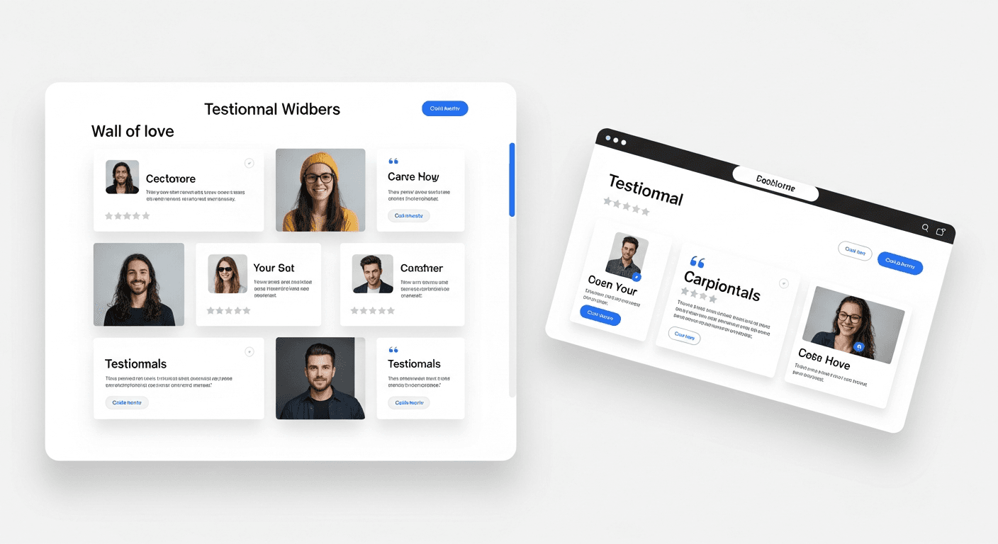 Testimonial widgets - Wall of Love, Carousel, and Grid layouts